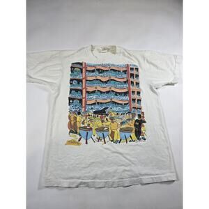 Vintage 1988 Italian Street Fair Nashville Graphic T-Shirt Single Stitch LG